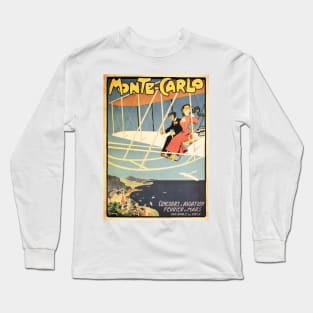 MONTE CARLO Monaco Aviation Competition Exposition Vintage Travel Long Sleeve T-Shirt